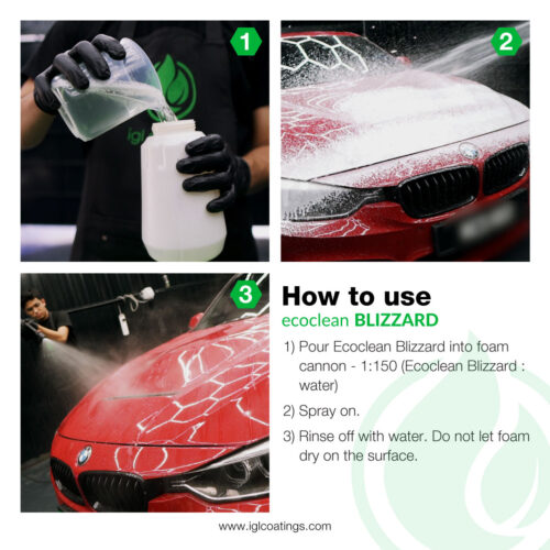 how to use ecoclean blizzard , high foaming shampoo, for a contactless wash