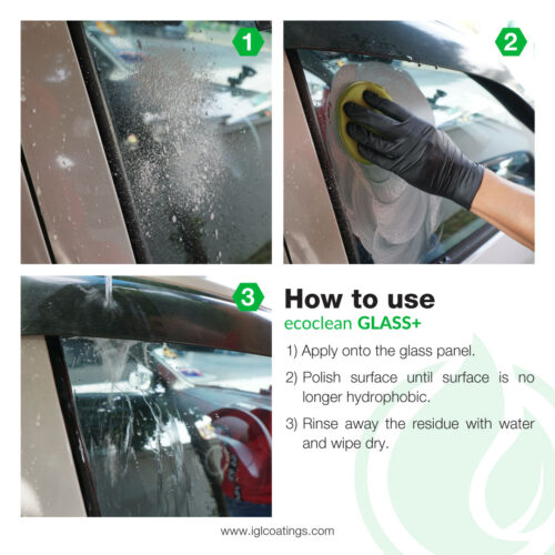 how to use ecoclean glass plus/glass+ to remove watermarks and stains on glass
