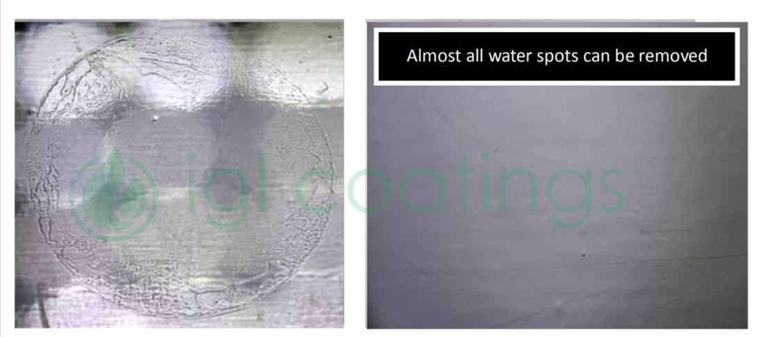 Panel coated with ecocoat elixir that was exposed to MgSO4, saw almost to no watermark spots after the exposure