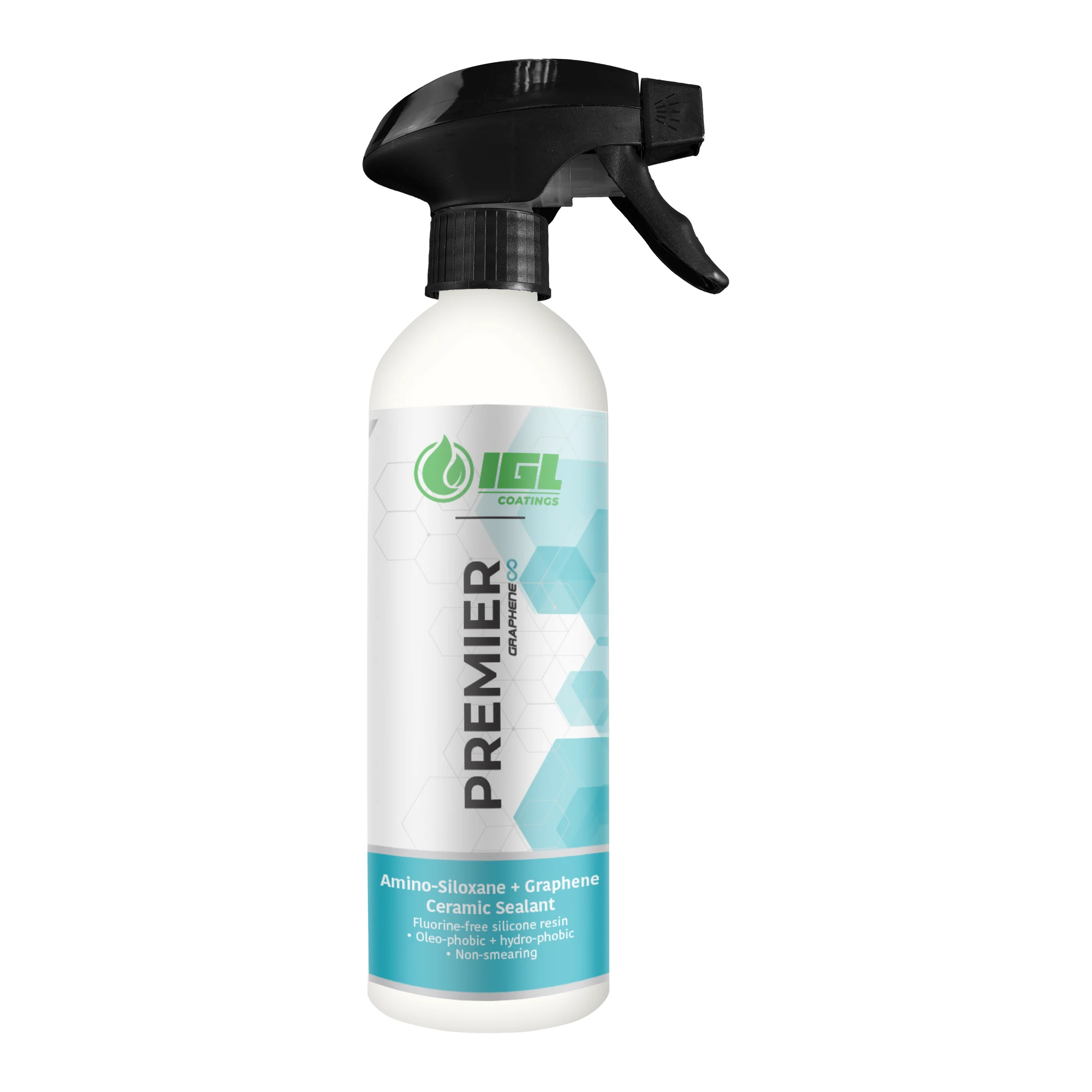 Premier tall white trigger spray bottle with black nozzle